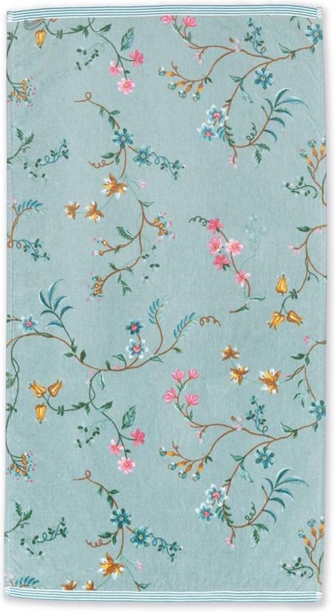 Pip Studio Les Fleurs Badhanddoek - Blauw - 70 x 140 cm