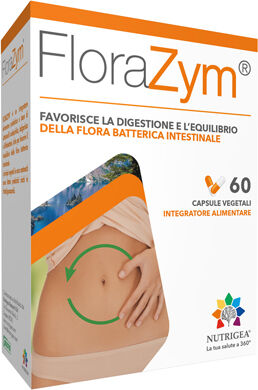 NUTRIGEA Srl FloraZym 60 Capsule - Integratore Enzimatico per una Digestione Salutare