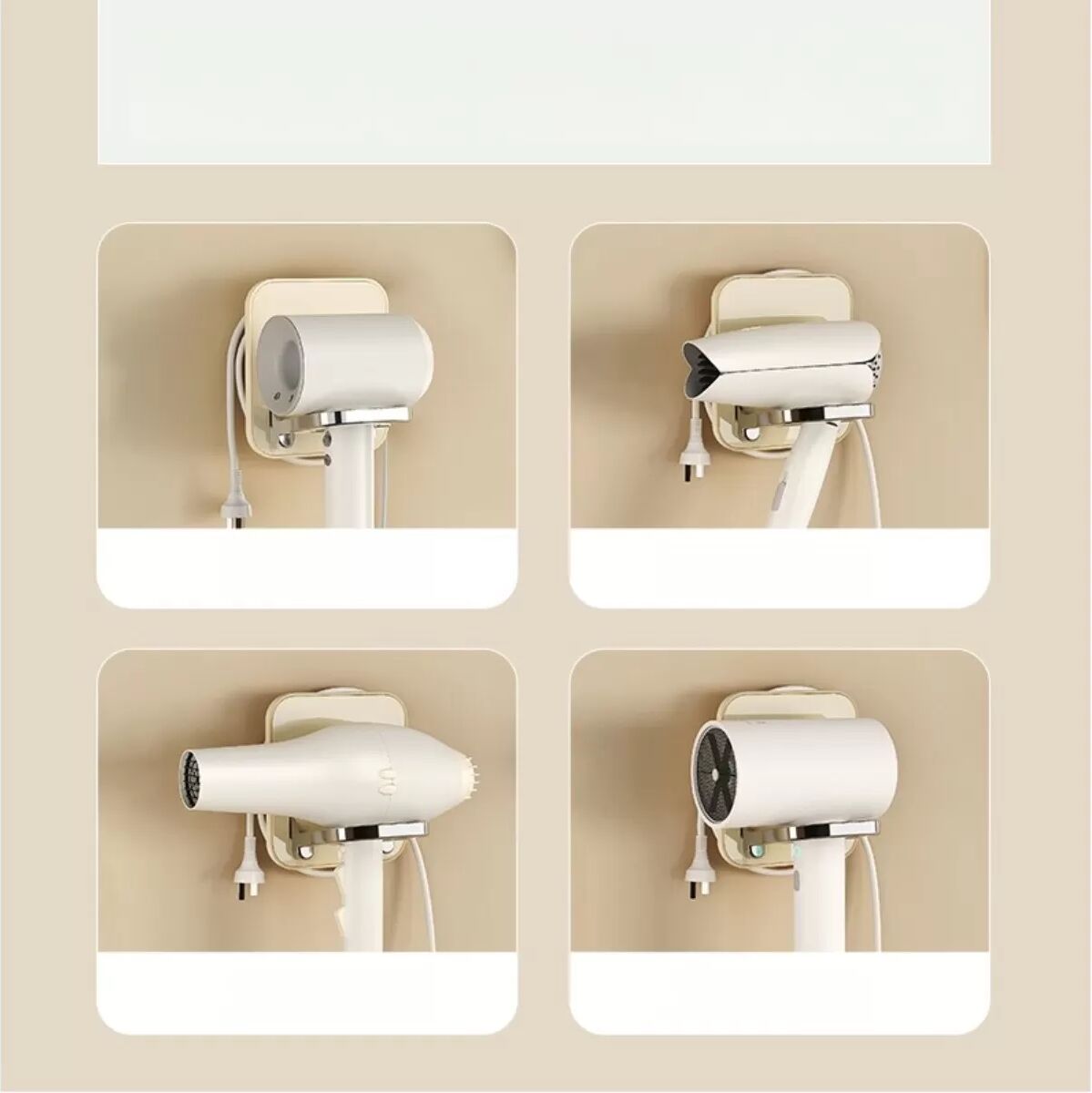 INF Support Pliable pour Sèche-Cheveux Mural, Compatible avec les Sèche-Cheveux Dyson, Installation Sans Perçage