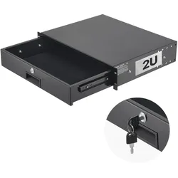 VEVOR 2U Rackschublade, 22,68 kg, abschließbares Serverschrankgehäuse, Schiebeschublade mit Schloss & Kabelmanagementlöchern, für 482 mm Netzwerkgeräte-Server-AV-Rack oder Schrankgehäuse