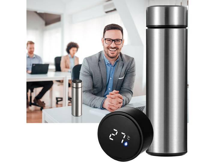 Thermo-Vakuumflasche mit Touchscreen & Temperaturanzeige, 500ml, BPA-frei