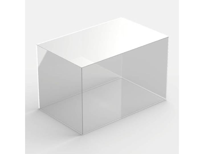Hansen Vitrine Acryl rechteckig, 40x65x40 mm, mit transparentem Boden Schaukasten, Vitrine, Showcase für Sammlerstücke, Modellbau, Exponate, Kunst, Ausstellungen