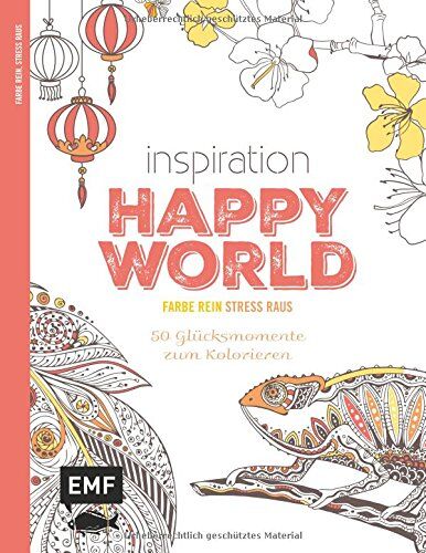 Edition Michael Fischer - Inspiration Happy World (Ausmalbuch für Erwachsene): 50 Glücksmomente zum Kolorieren (Farbe rein - Stress raus) - Preis vom 16.10.2026 11:41:07 h