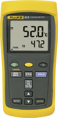 Fluke 52 II Temperatur-Messgerät -250 - +1372°C Fühler-Typ J, K, T, E