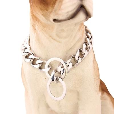 15 mm eBay-Titanstahl, Edelstahl, goldenes Pitbull-Haustier, große Hundekette, Haustierkettenhalsband