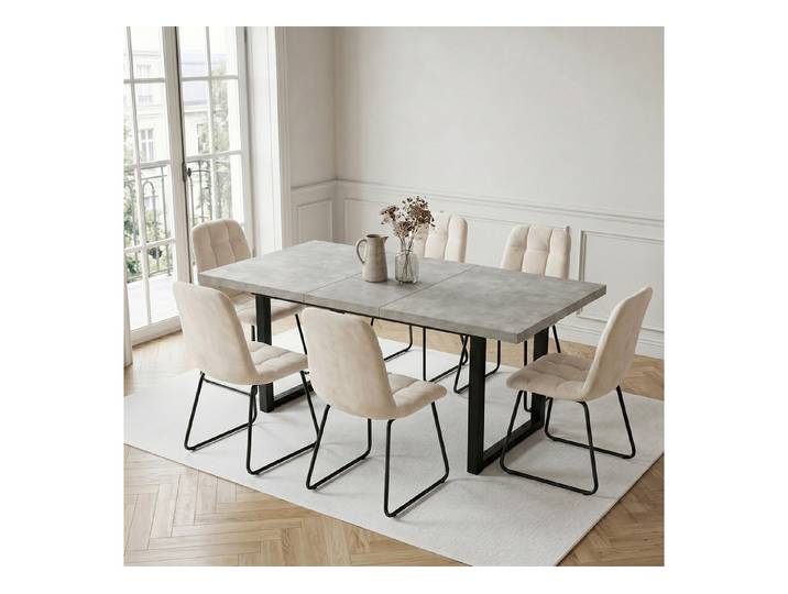 Jiexi Essgruppe Essgruppe: Ausziehbarer Tisch 130-170cm & Stühle