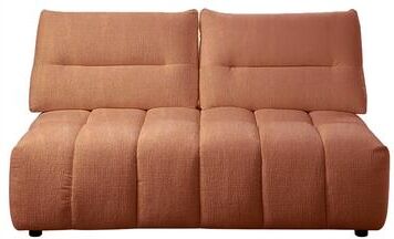 Simple Relax Linen Upholstered Modular Loveseat in Coral Red