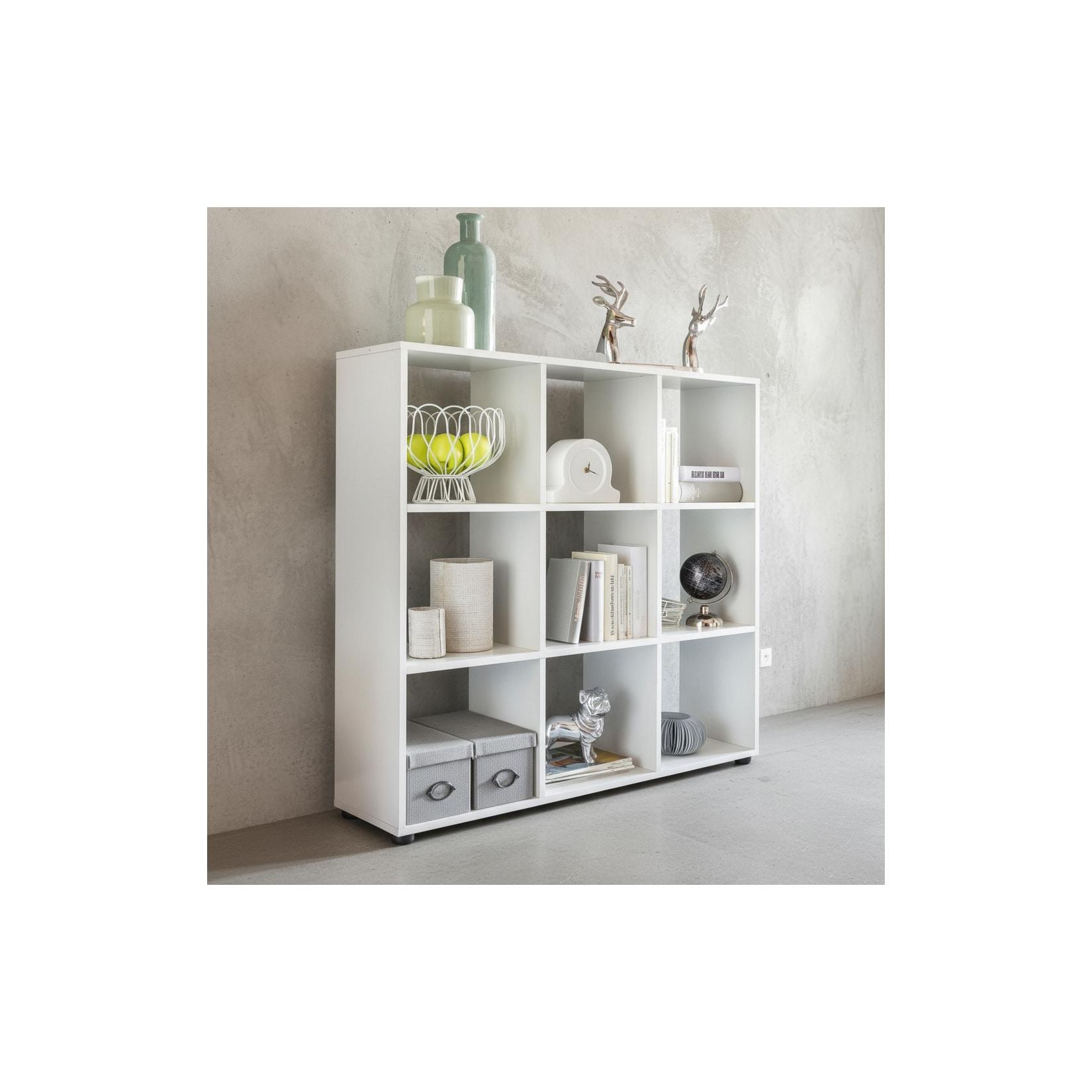 KADIMA DESIGN Modernes Bücherregal, 8 Fächer, kratzfeste Oberfläche, Raumteiler-Funktion.