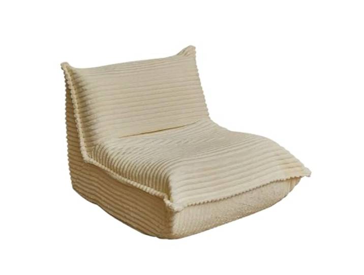 Xumh2024-3 Sitzsack Lazy Sofa-Stuhl for Schlafzimmer und Balkon, verstellbare Bodencouch, Einzel-Lounge-Sitz(Weiß)