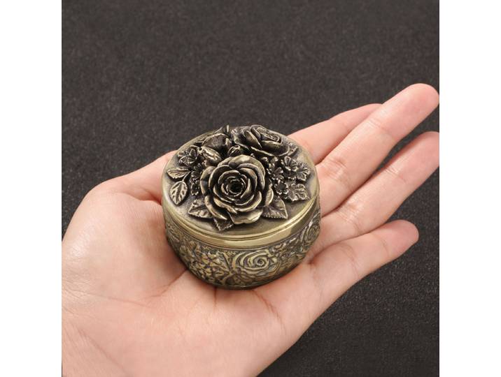 Porte-pivoine luxueux, ornement, brûleur d'encens solide, boîte à bijoux, artisanat en laiton Antique