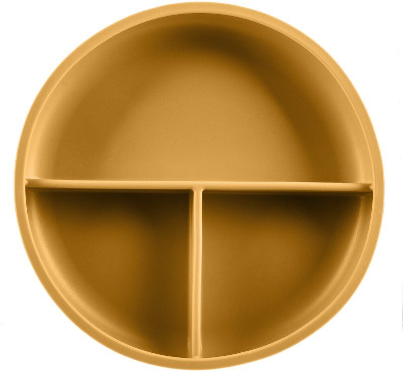 Zopa Silicone Divided Plate divided plate with suction cup Mustard Yellow 1 pc
