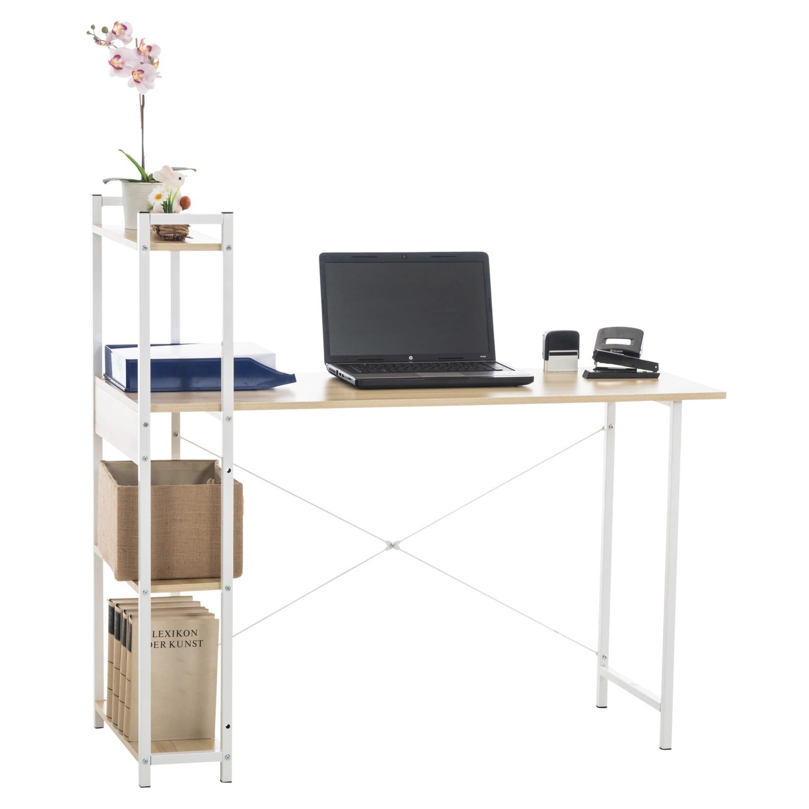 CLP Schreibtisch Poe I Bürotisch Mit Stauraum I Computertisch Mit Regalen I Laptoptisch Im Industrial Look