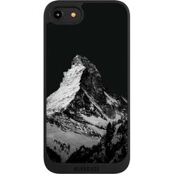 Nivocase Handyhülle für Apple iPhone 7 Hülle NIVOpure Case Schwarz Alpspitze Berg Schnee (Apple iPhone 7), Smartphone Hülle, Schwarz