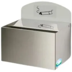 PROREGAL Robuster Wandascher mit Hinweisschild | 0,8 Liter, HxBxT 12,5x20x12,5cm | Edelstahl | Ascher Aschenbecher