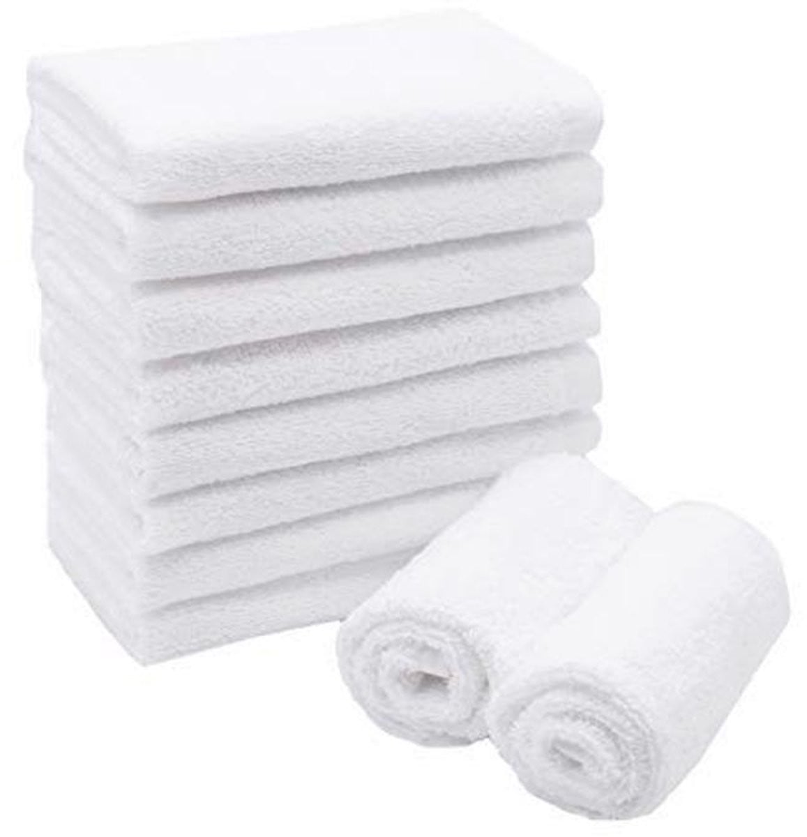 Set van 10 witte katoenen zeepdoeken 30 x 30 cm