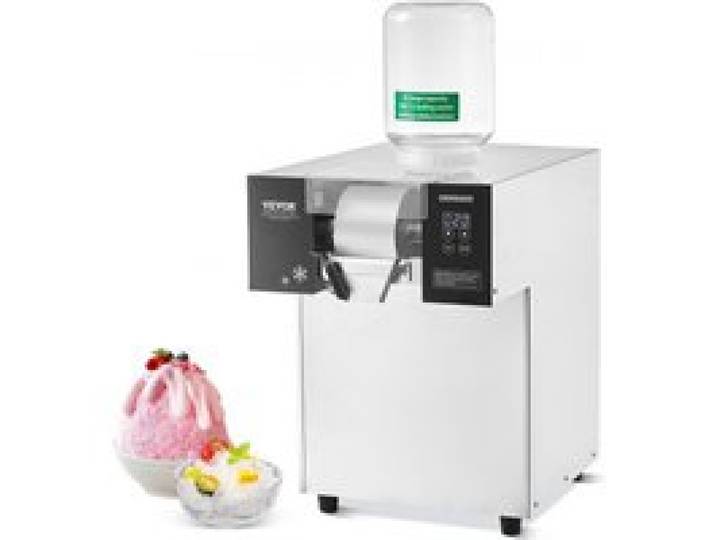 VEVOR Machine à Glace Râpée de Neige Commerciale, Machine à Râper la Glace 175 kg/24H, Machine à Glace Pilée en Inox, Système de Refroidissement par Liquide, Glace Rasée pour Dessert Boulangerie Café