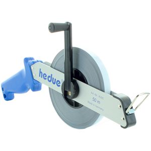 Hedue Maßband X310, RB 1, 100m Stahlband, mit Kurbel und Nagelöse