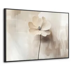 LEINWAND Bilder mit Rahmen - Blume - Beige - Farbe - Schatten - 140x90
