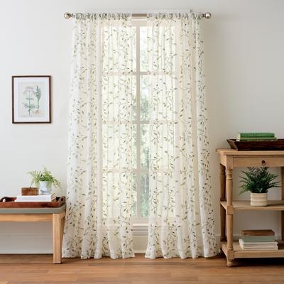 Martha Stewart Durham Embroidery Curtain Panel Pair