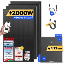 onPower: 2000 Watt Balkonkraftwerk - ohne Halterung / 4.22 kWh / 3m