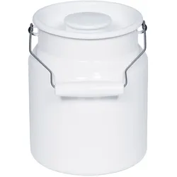 Riess Milch/Tragekanne mit Deckel 3 Liter H: 20cm Emaille Classic Weiss