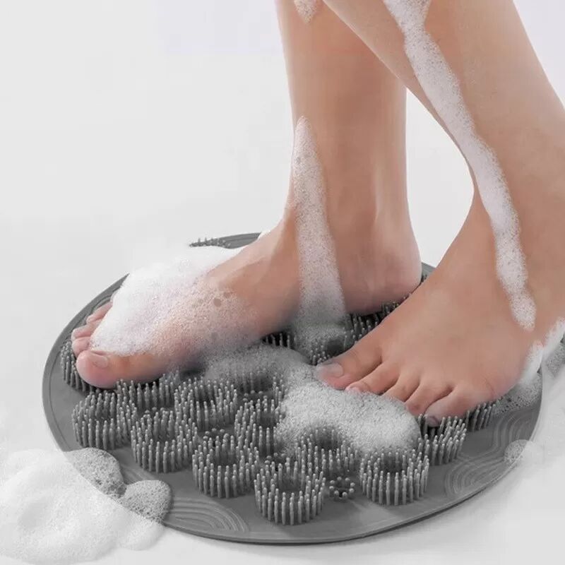 INF Fußmassagematte aus Silikon für die Dusche Grau