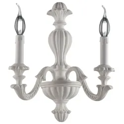 Bonetti Illumina Leonardo - Shabby weiße Holzwandleuchte 2 Lichter .29 - P.19 - BL180-AP2-BCO