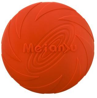 The Handy Homestead Soft Dog Flying Disc Silicone Dog Frisbee Interactive Fetch Toy red diameter 15cm