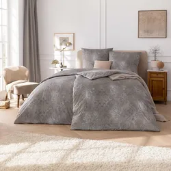 Estella Mako Interlock Jersey Bettwäsche Gregorio grau 135x200 cm + 80x80 cm - grau