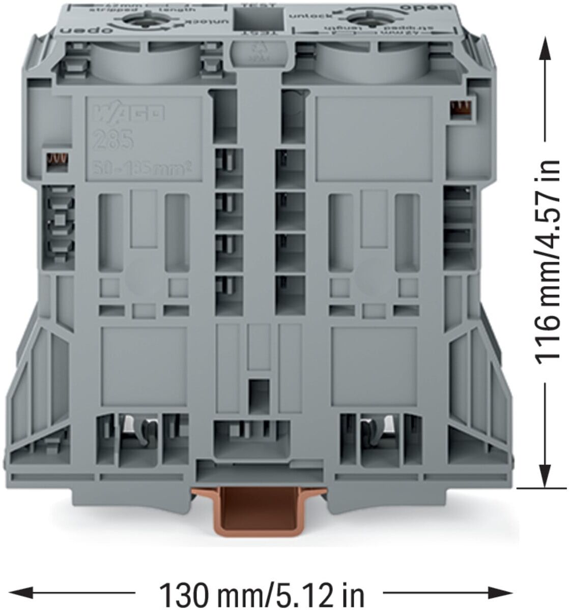 WAGO Durchgangsklemme 285-1185 2-Leiter 185mm² grau)