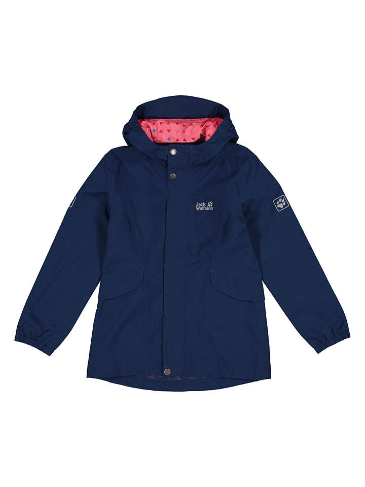 Jack Wolfskin Regenjacke "Rock Town" in Dunkelblau - 176
