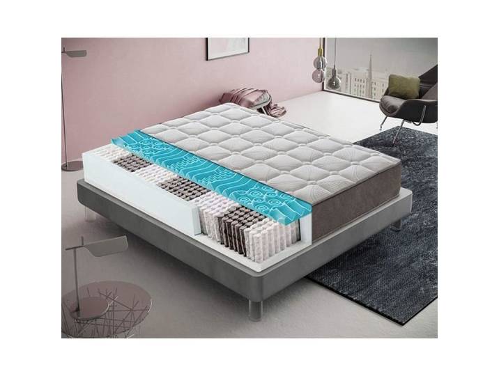 Matelas à ressorts ensachés et memory foam - memory foam epaisseur 5 cm - orthopédique - résistant - mod hybrid – 120x200 cm