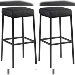 CLP 2er Set Barhocker Montreal Stoffbezug dunkelgrau/schwarz