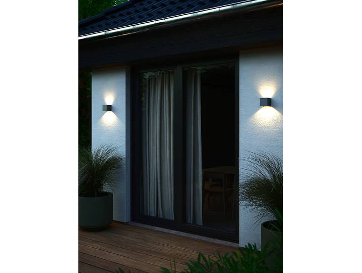 Wandleuchte Milda Kubi Ø 10cm Grau/Grau