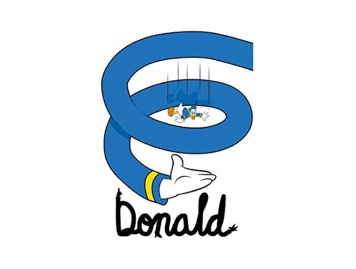 Komar Donald Duck Spiral – Taille : 50 x 70 cm Décoration murale (sans cadre) – Disney