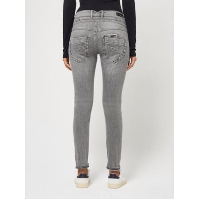 Slim-fit-Jeans GANG "94MARGE", Damen, Gr. 27, N-Gr, grau (grau stone), Denim/Jeans, Obermaterial: 98% Baumwolle, 2% Elasthan, unifarben, slim fit lang, Jeans Slim-fit-Jeans, mit besonderem 4-Knopf-Verschluss, Topseller