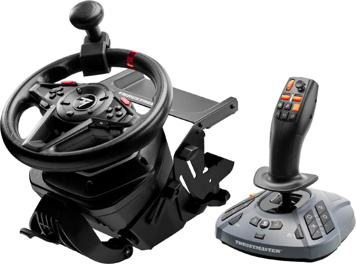 Thrustmaster T128 SimTask Farming Pack, Lenkrad, Pedale und Joystick-Set, PS5 / PC