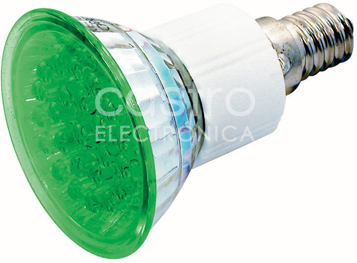 Lampada 24 LEDs 220V E14 1,8W Verde