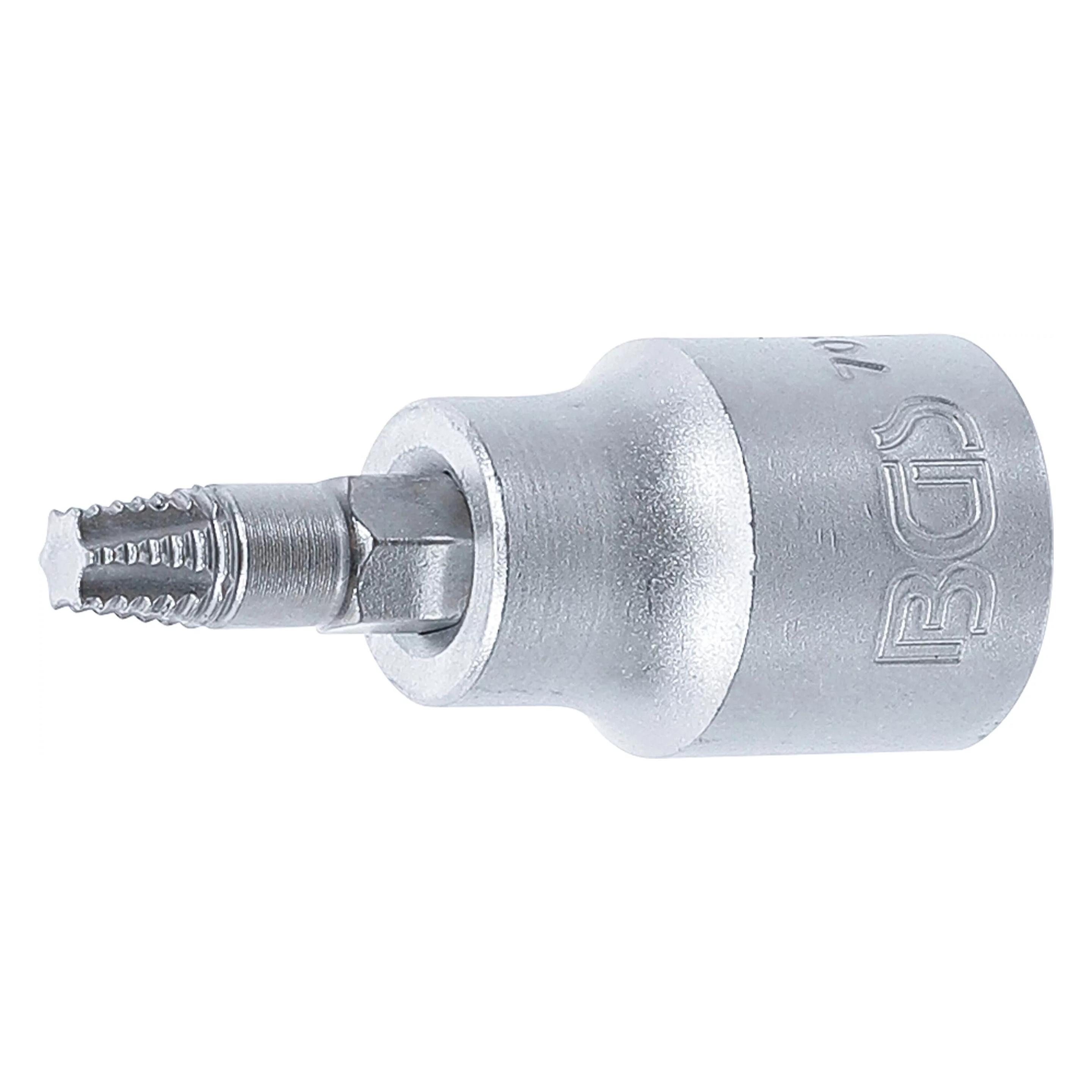 BGS Schraubenausdreher-Bit-Einsatz | 10 mm (3/8") | für defektes T-Profil (für Torx) T27 (7098-T27)