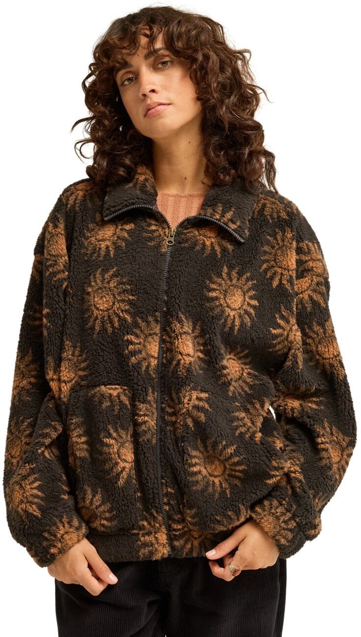 Fleecejacke BILLABONG "First Light", Damen, Gr. XL, braun (schwarz sands), Obermaterial: 100% Polyester., Jacken Fleecejacke