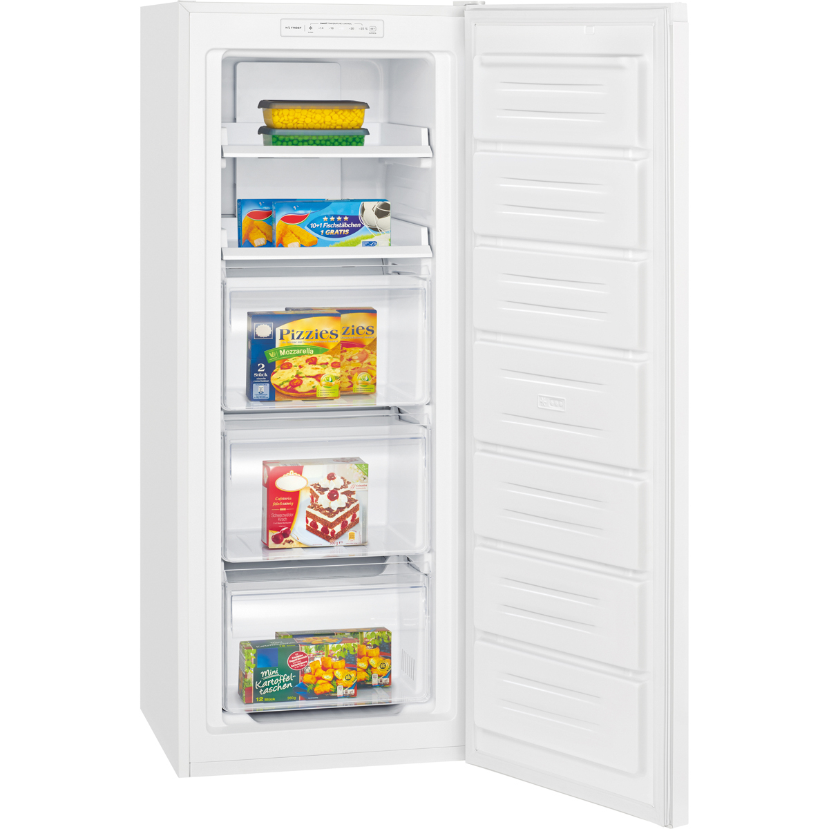 Bomann freistehender Gefrierschrank Nofrost 161 L | Total No Frost | Schnellgefrierfunktion u. MultiAirflow-System | GS 7362 weiß