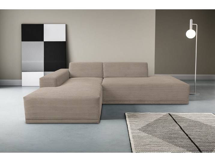 WERK2 Ecksofa Apollo 264 x 188 cm, bequem, Japandi Design, Cord, viel Platz, Cord, L-Form