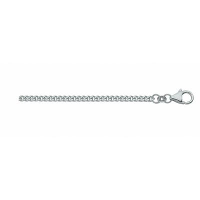 Goldkette ADELIA´S "Damen 333 Weißgold Flach Panzer Halskette Ø 1,4 mm", silber, Halsketten, Damen, 40, Gold Weißgold 333, Gold, Weißgold 333, Goldkette, Weißgoldschmuck für Damen