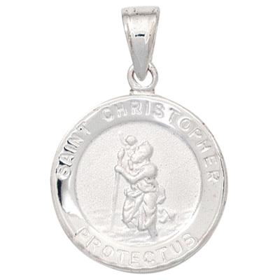 Kettenanhänger JOBO "Anhänger Christophorus", silber (silber 925), Schmuckanhänger, Damen, Silber 925 (Sterlingsilber), Kettenanhänger, 925 Silber