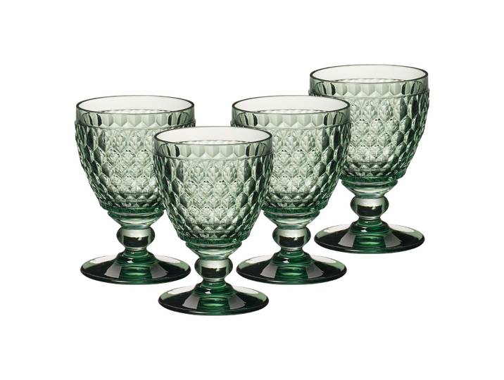 Weißweinglas VILLEROY & BOCH Weißweingläser Boston Coloured 230 ml 4er Set , grün, Glas, Trinkgefäße, Weißweinglas