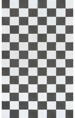 JONATHAN Y Bishop Geometric Checker Foldable Waterproof Reversible Plastic Straw Outdoor Rug