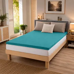 BettwarenShop Topper Spannbettlaken Ultra Stretch 200x200 cm | ozean - blau