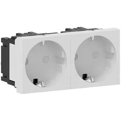 GGK 6948 Steckdose 2-fach gerade M45-2G-9010, 45x45mm erhöhter Berührungsschutz, weiß M45-2-Steckdose M452Steckdose