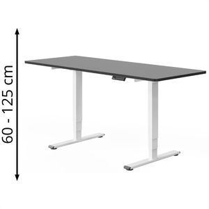 FlexiSpot Schreibtisch E5W, ahorn / schwarz, elektrisch höhenverstellbar, 180 x 60-125 x 80cm