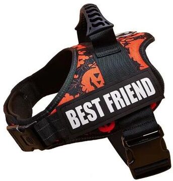 Uplift Treasures Adjustable Nylon Dog Harness With Custom ID Tag 20 s